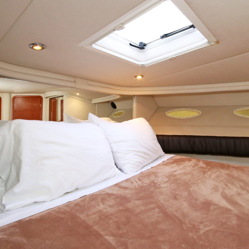 Cozy Bed inside of Yacht of Bay Experiences